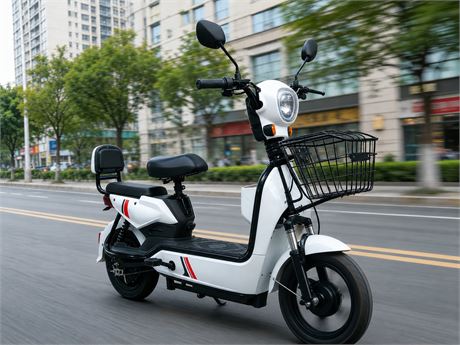 White Two-Wheeled Electric Scooter (Assembly Required)