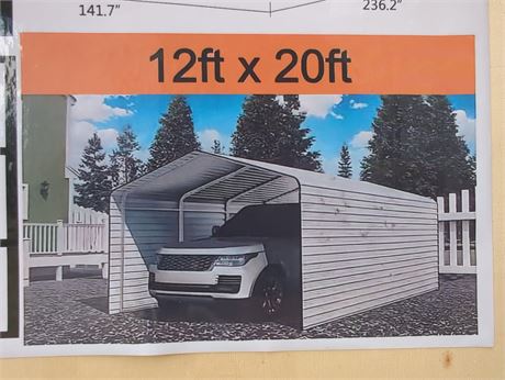 Cream High-End Carport 12ft x 20ft (Assembly Required)